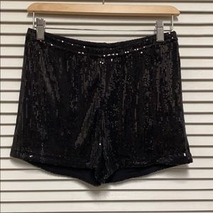 Black sequin shorts